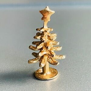 VINTAGE 14K GOLD CHRISTMAS TREE CHARM MINIATURE